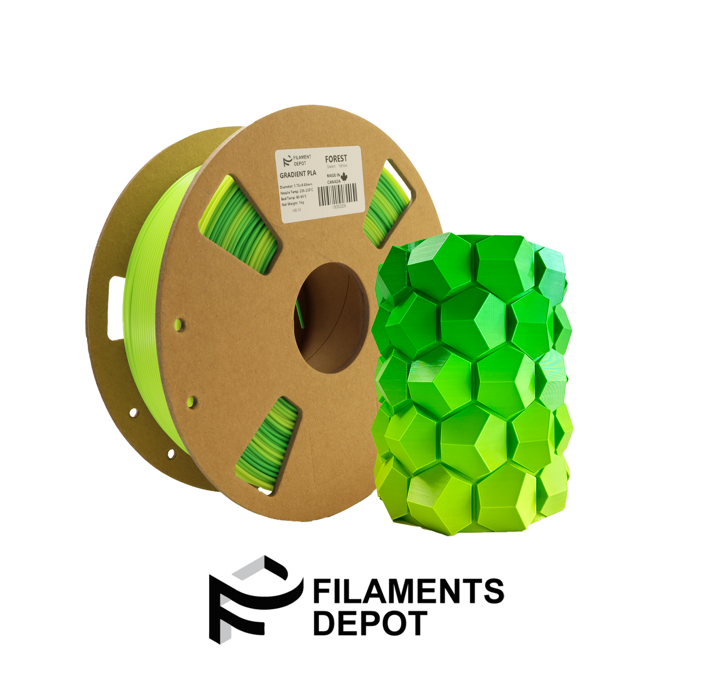 Filaments Depot Gradient PLA - Forest (Green-Yellow)